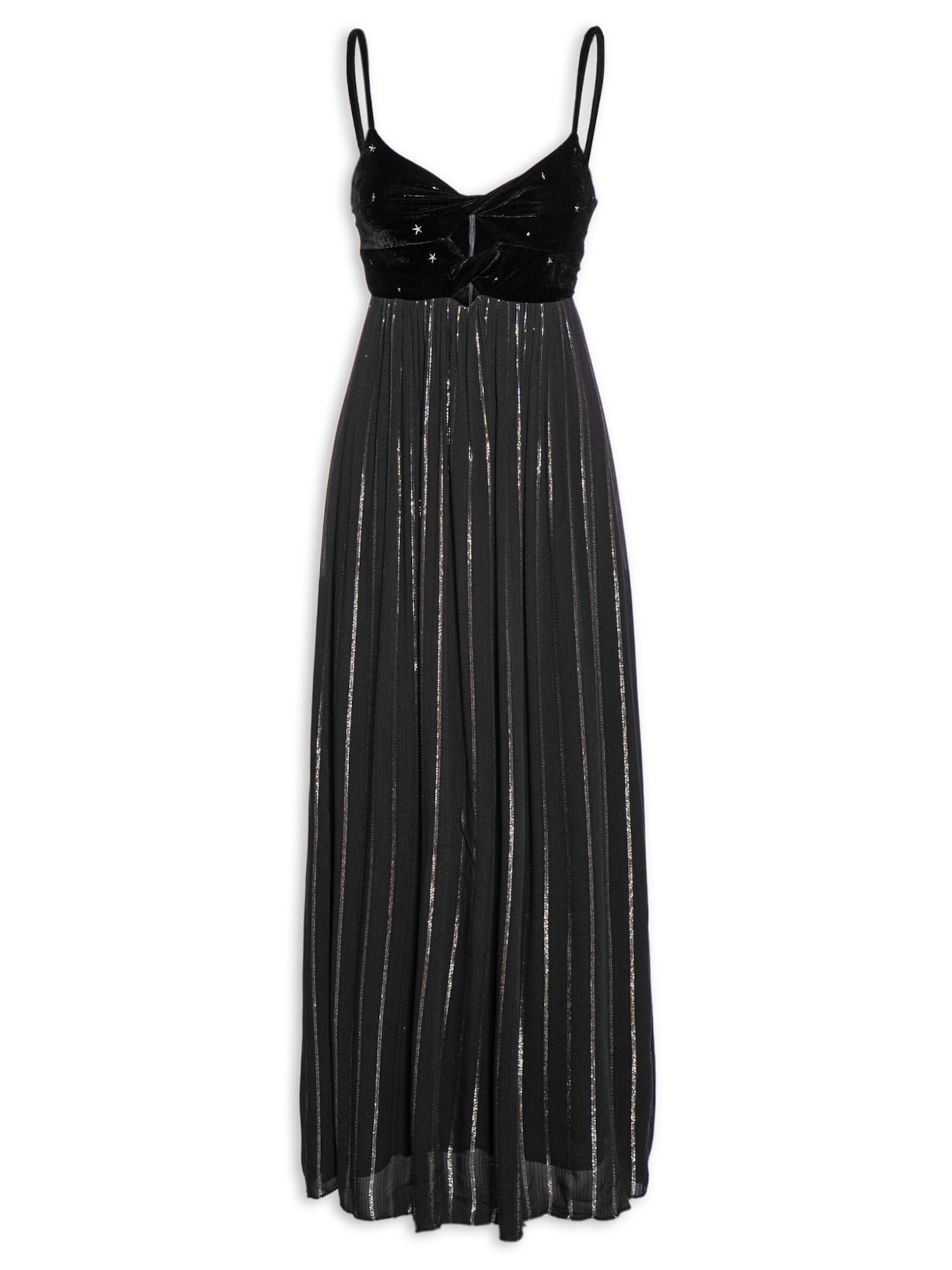 Vestido Midi Lurex Céu Estrelado - Preto
