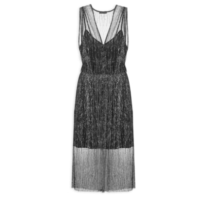 Vestido Midi Luréx - Preto
