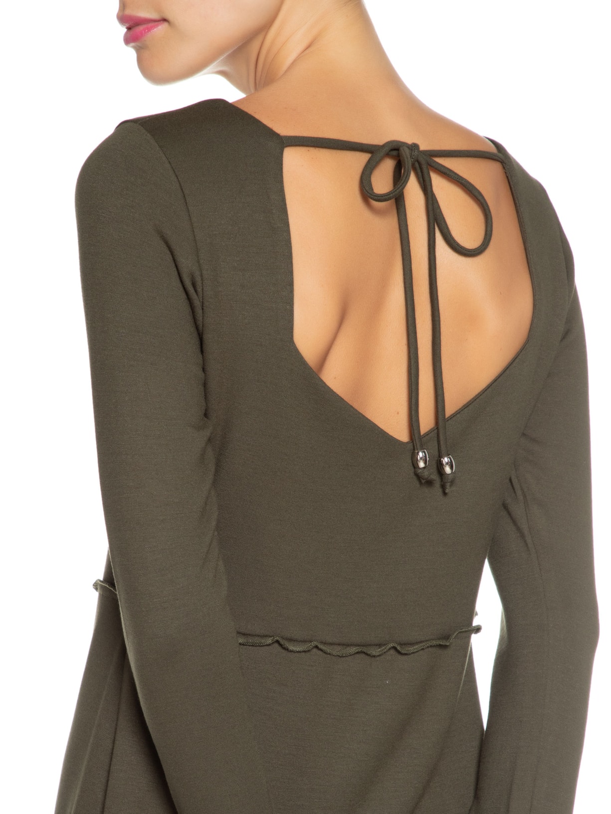 Vestido Midi Malha Decote Coração Verde '2Essential