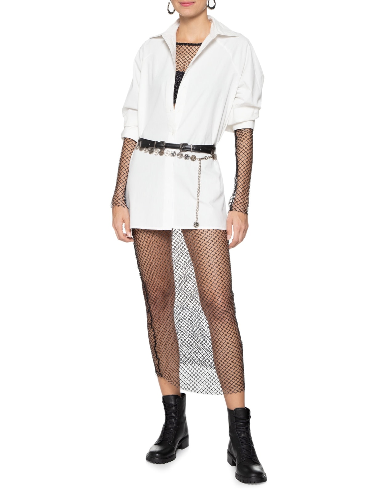 Vestido Midi Malha Metálica Preto Market 33