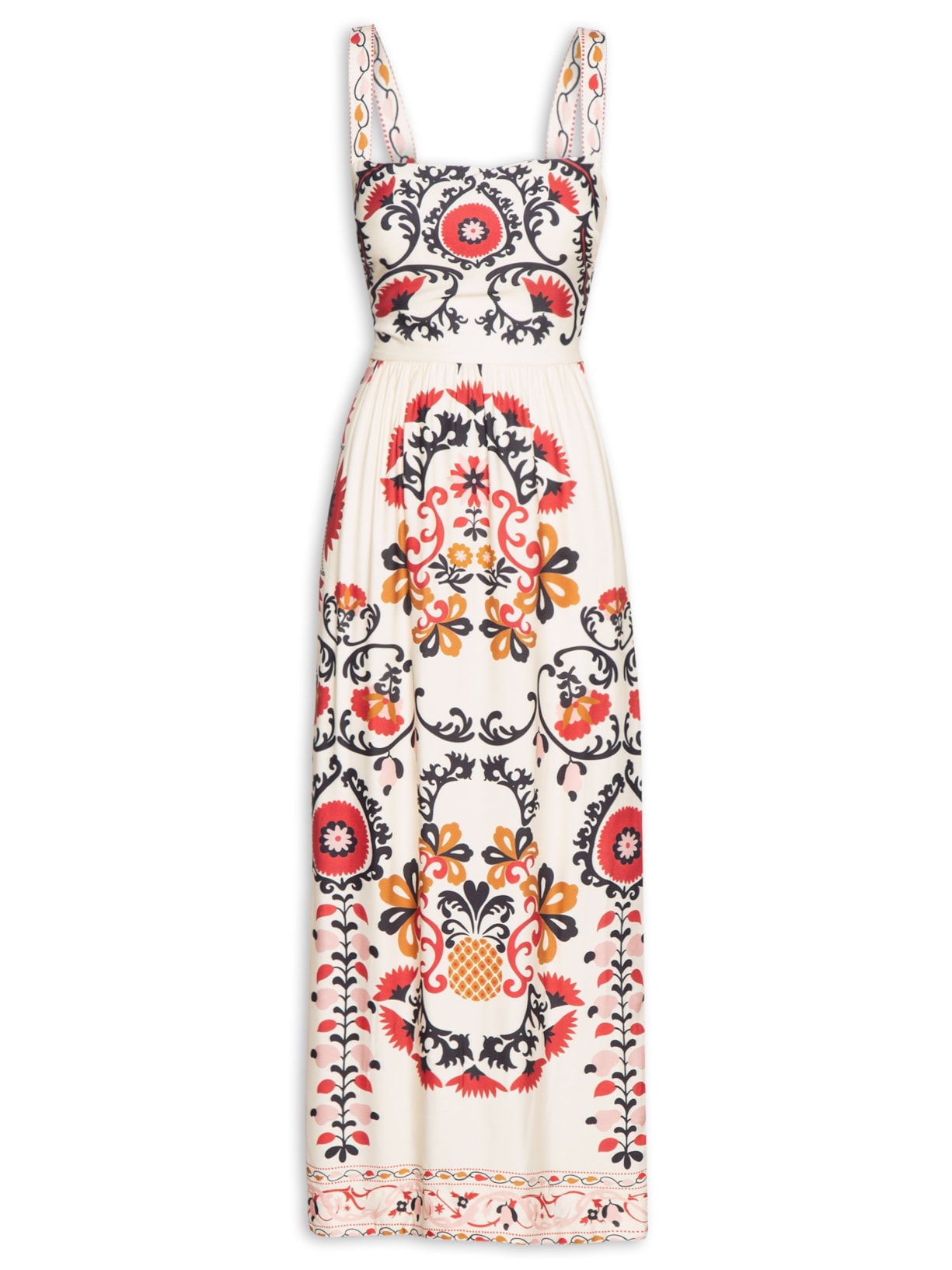 Vestido Midi Mandala Caju - Bege