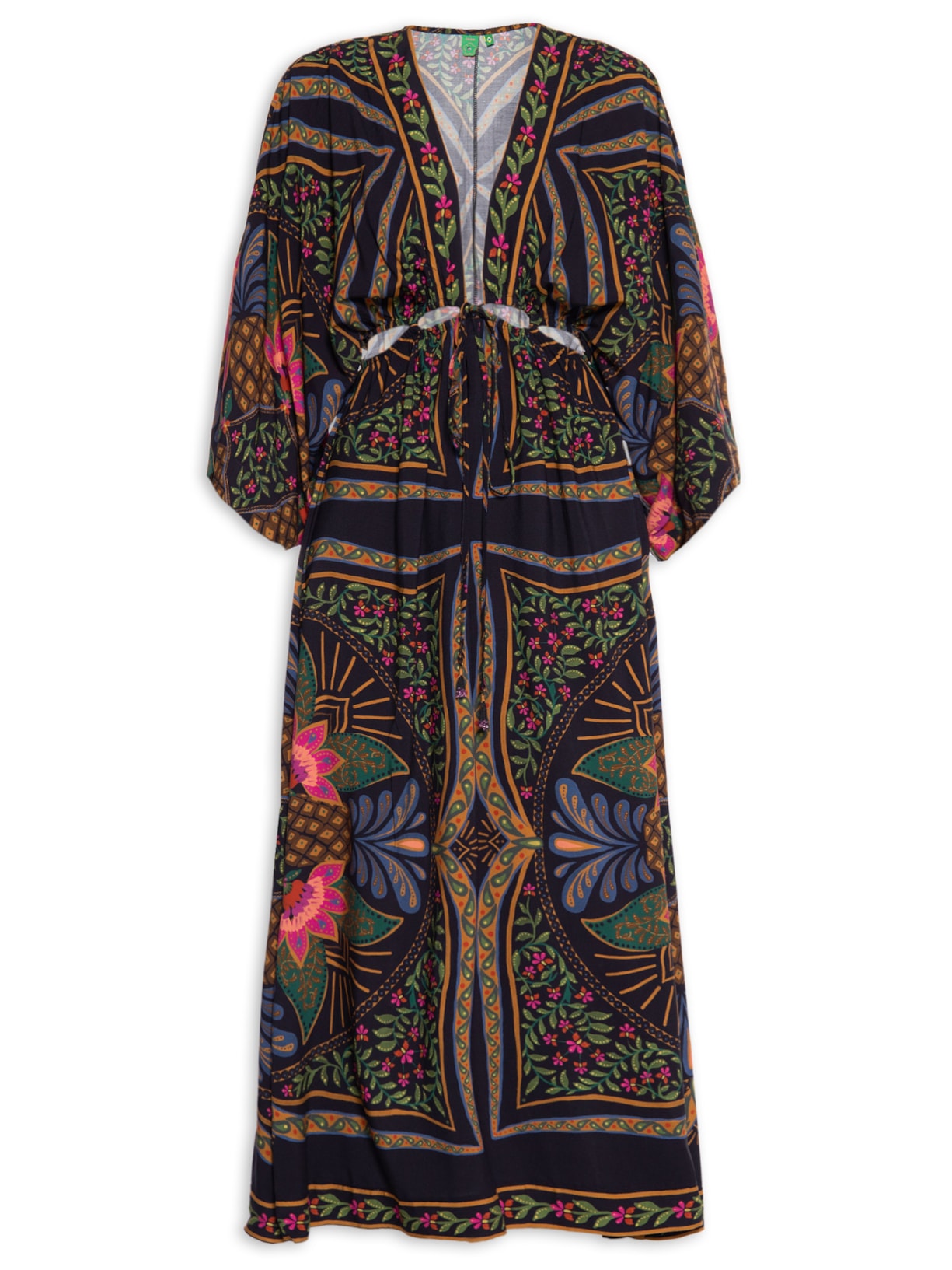 Vestido Midi Mandala Tropical - Preto