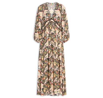 Vestido Midi Manga Andorinha - Verde