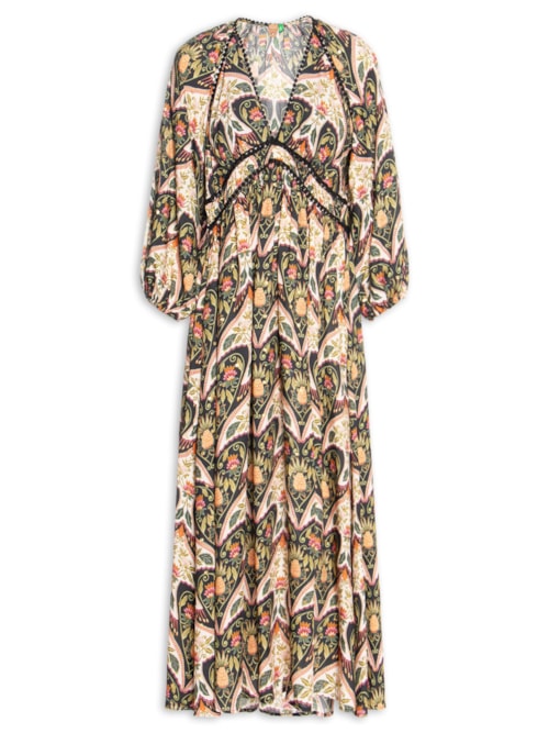 Vestido Midi Manga Andorinha - Verde
