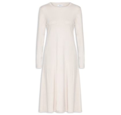 Vestido Midi Manga Longa - Cinza 
