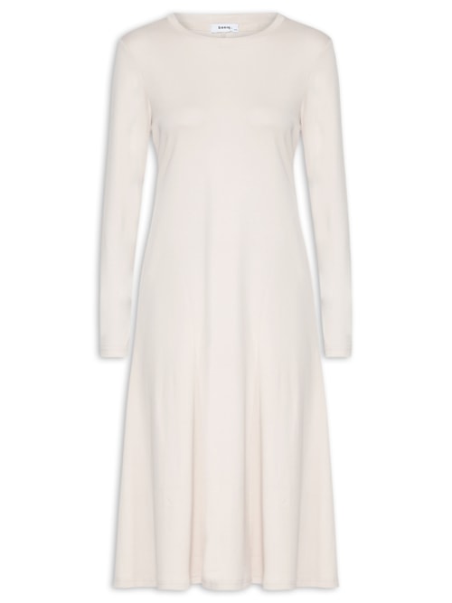 Vestido Midi Manga Longa - Cinza