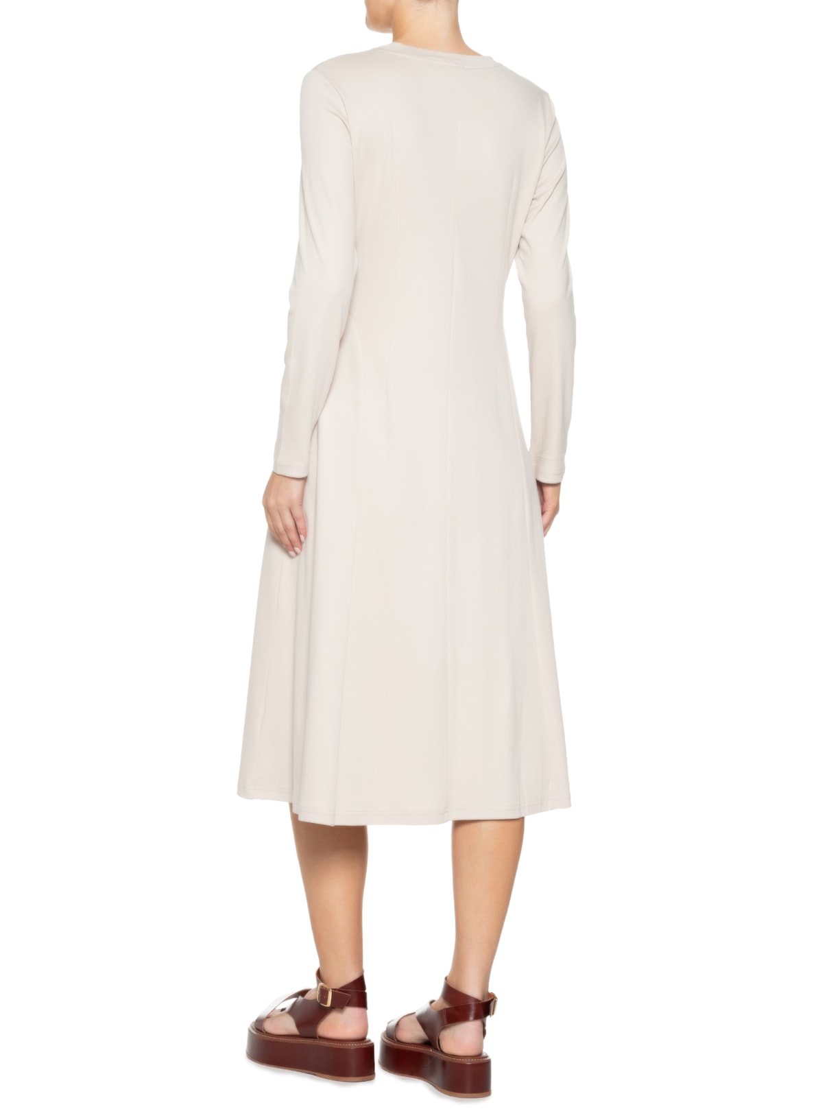 Vestido Midi Manga Longa Cinza  Basiq