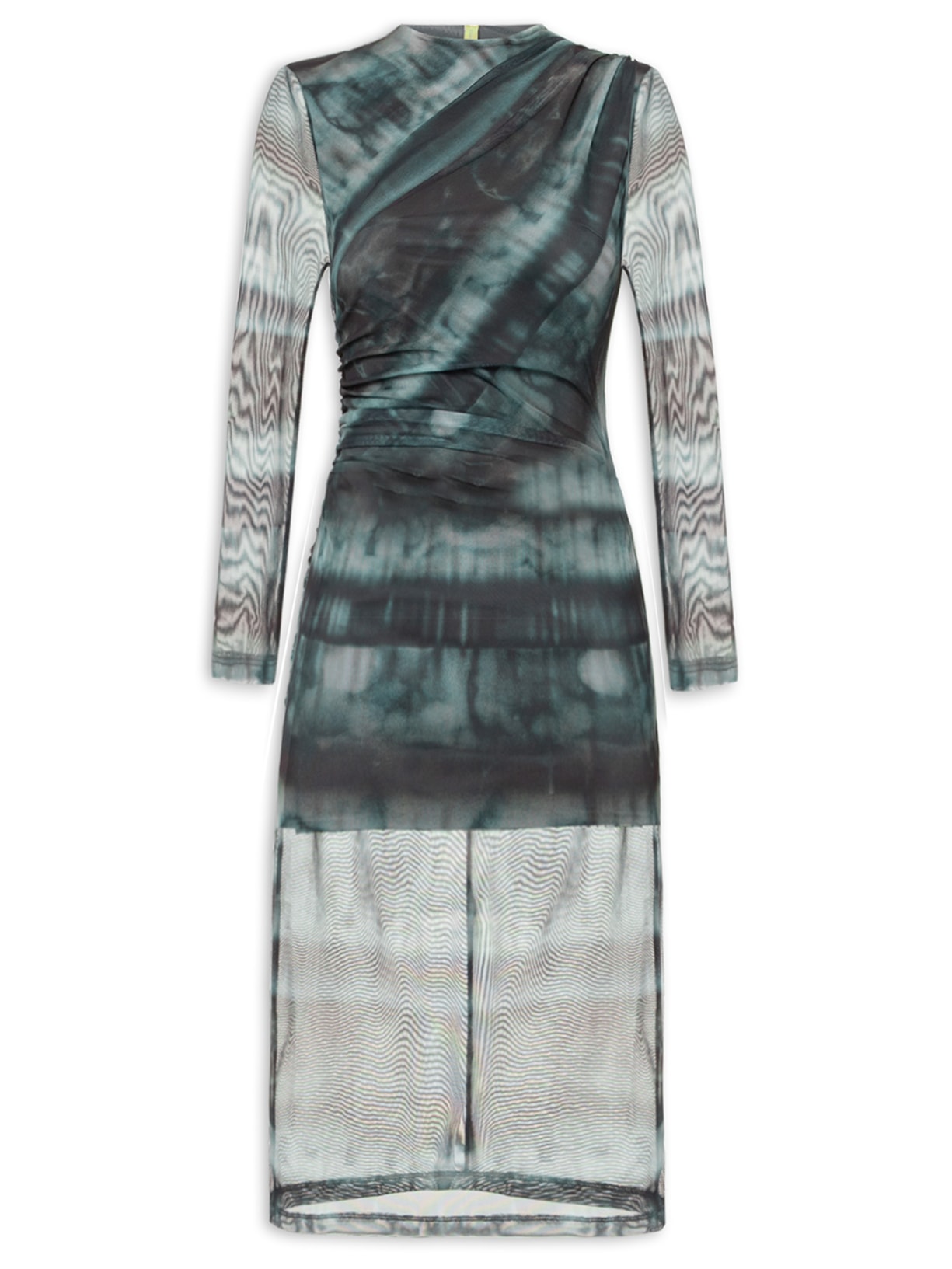 Vestido Midi Manga Longa - Preto