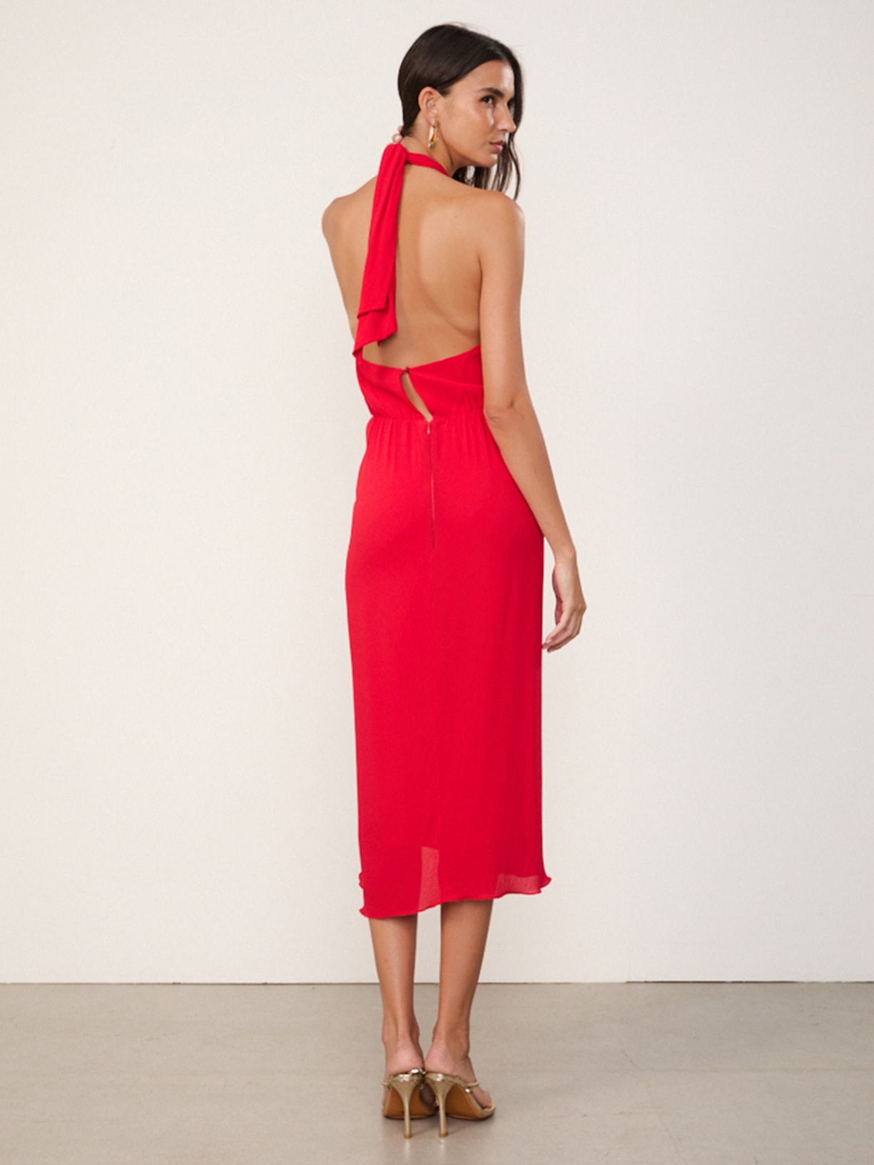 Vestido Midi Marbet Vermelho Animale
