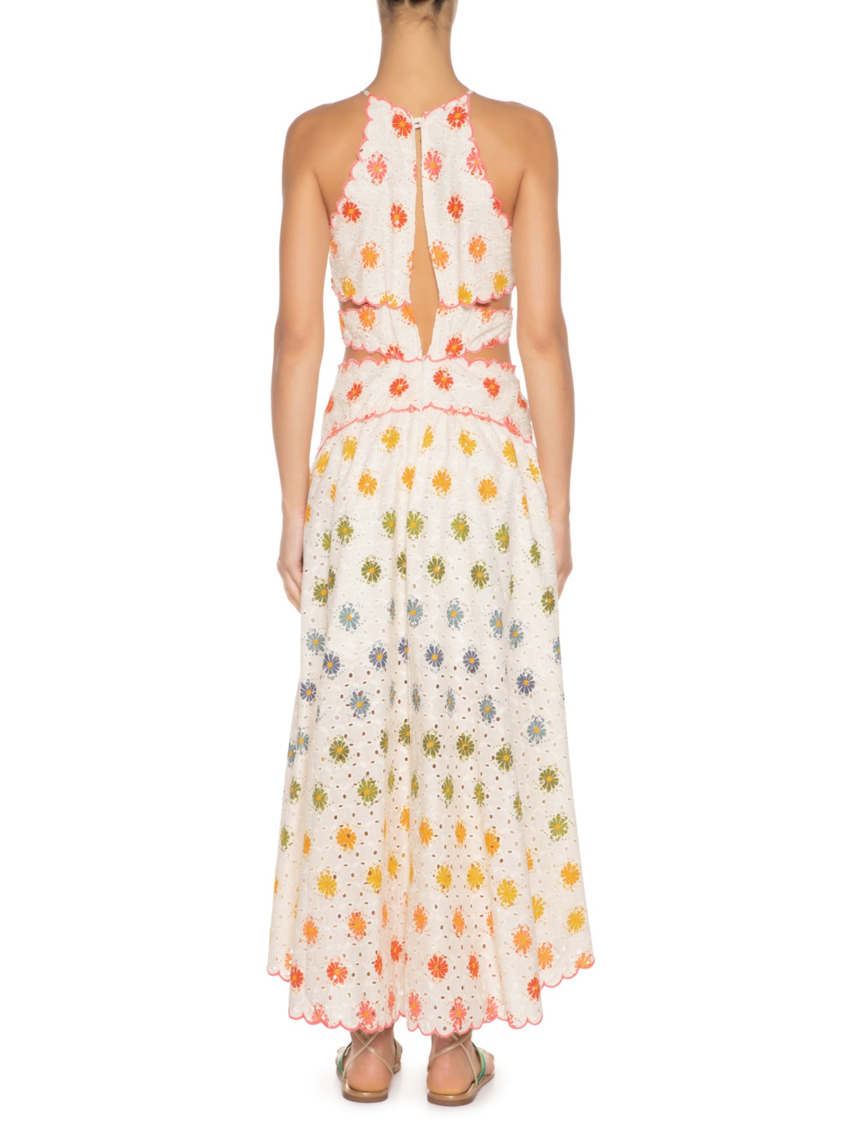 Vestido Midi Margaridinhas Rainbow Off White Farm