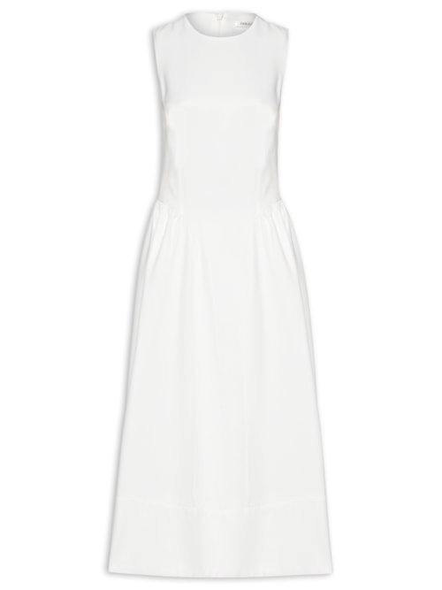 Vestido Midi Margot Zibeline - Branco