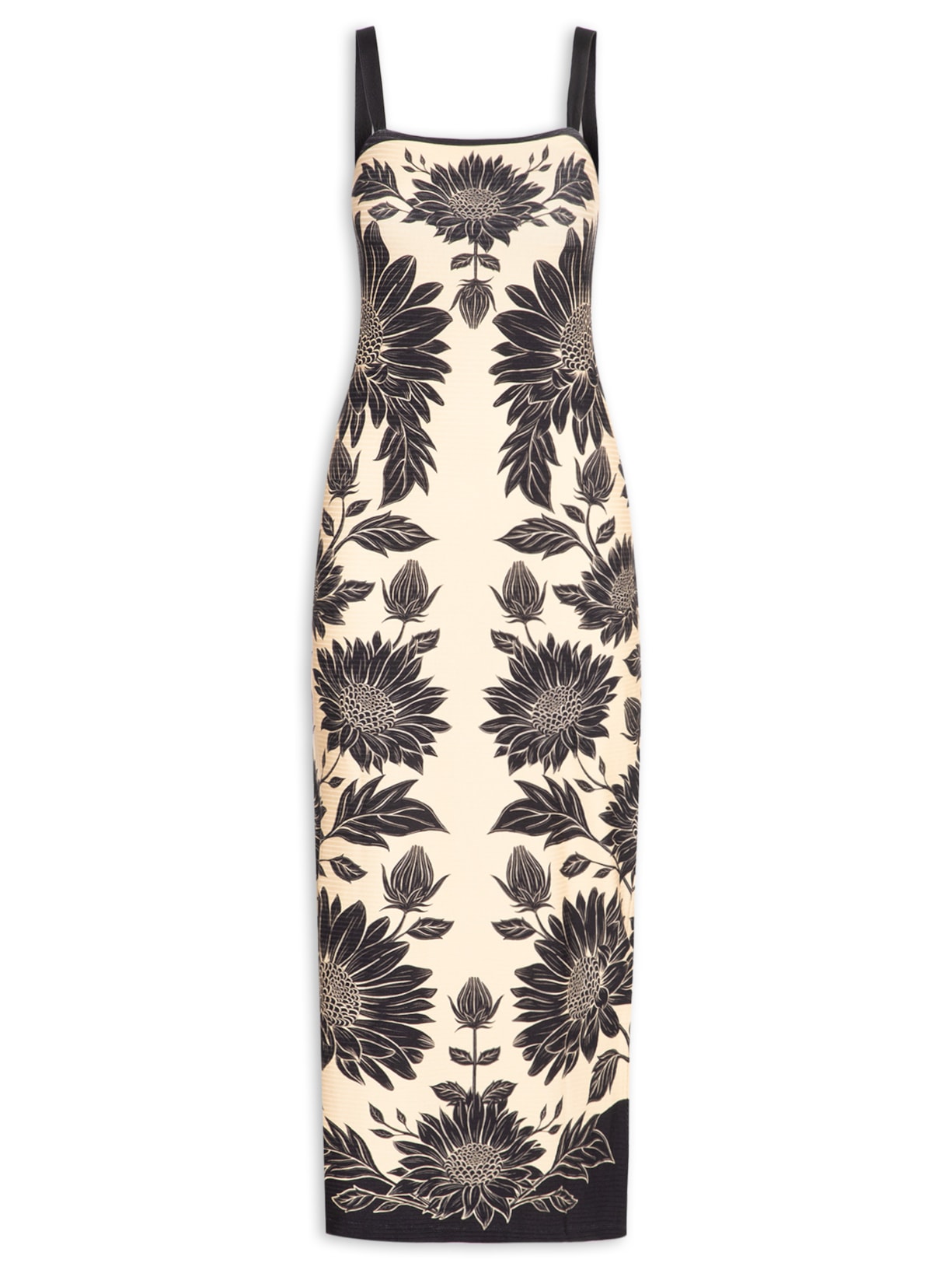 Vestido Midi Maria Lia Preto Farm