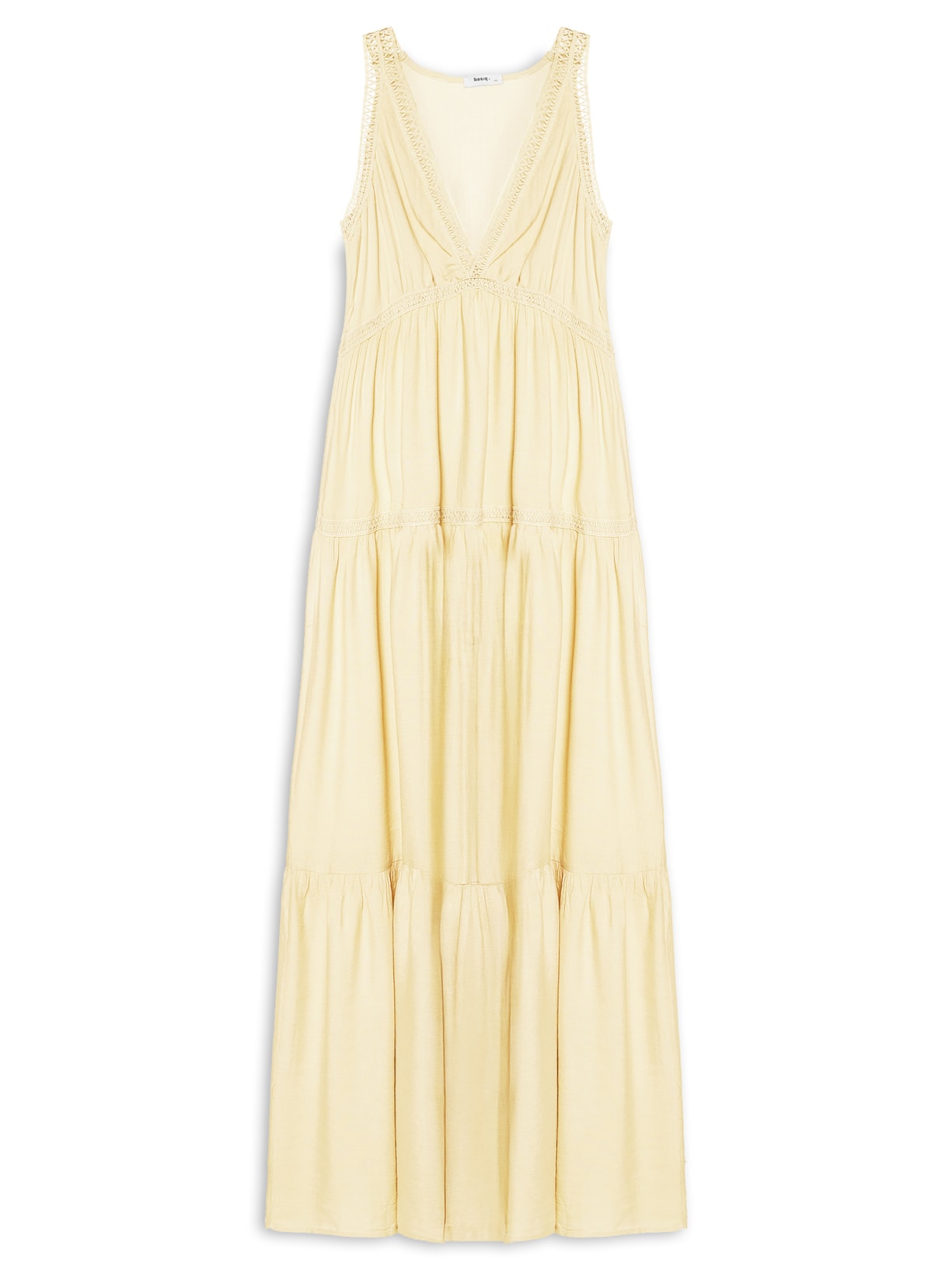 Vestido Midi Marias Com Detalhe - Amarelo