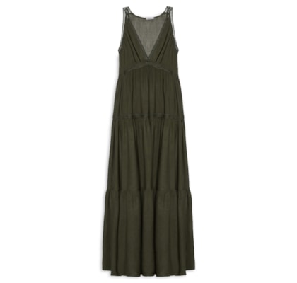 Vestido Midi Marias Com Detalhe - Marrom