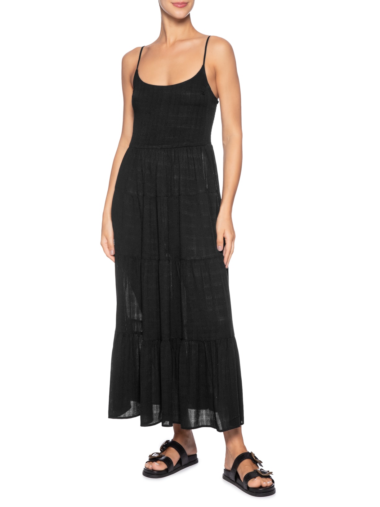 Vestido Midi Marias De Alça Preto Basiq