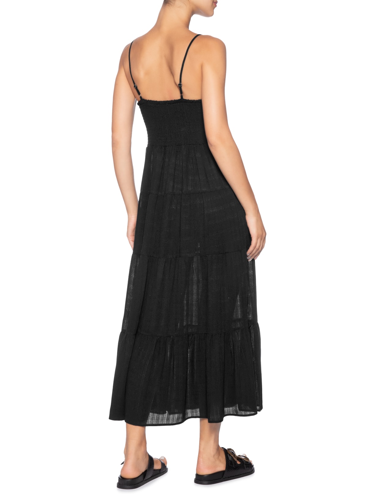 Vestido Midi Marias De Alça Preto Basiq