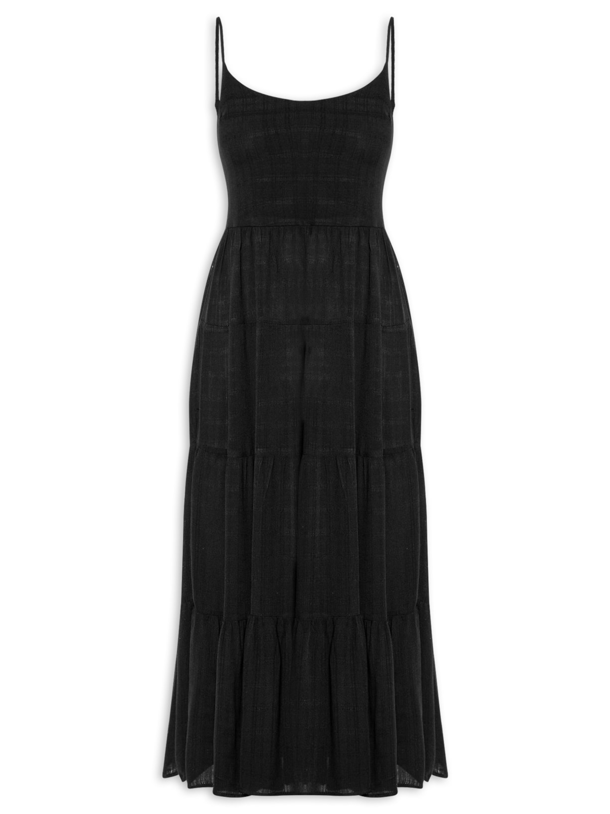 Vestido Midi Marias De Alça - Preto