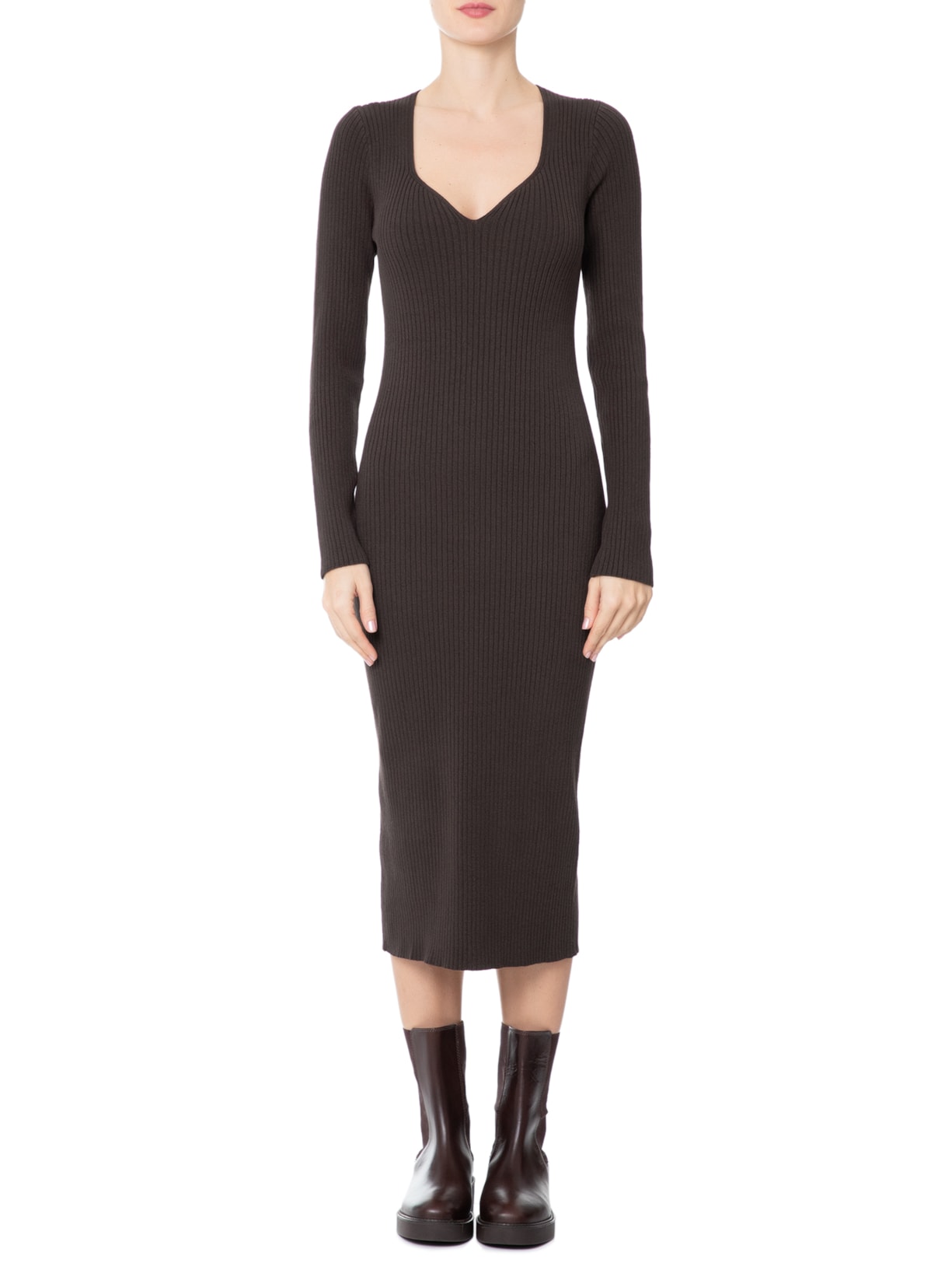 Vestido Midi Marrom Anselmi