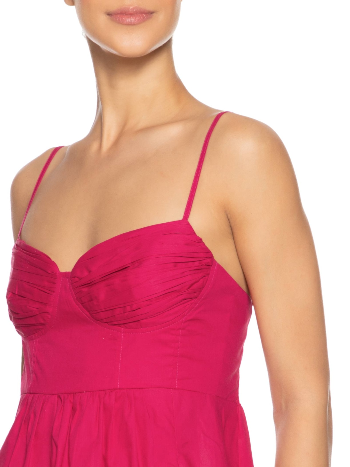 Vestido Midi Meia Taça Franzido Vermelho Animale