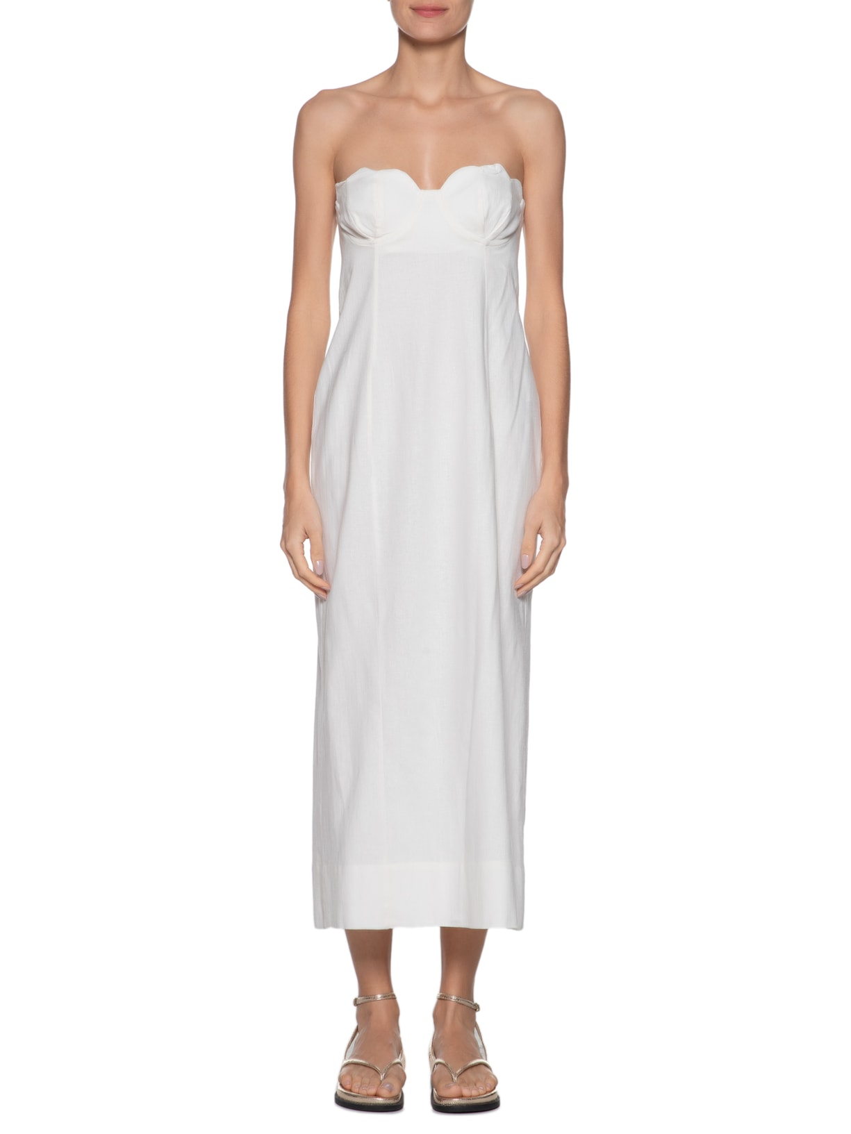 Vestido Midi Meia Taça Off White Farm