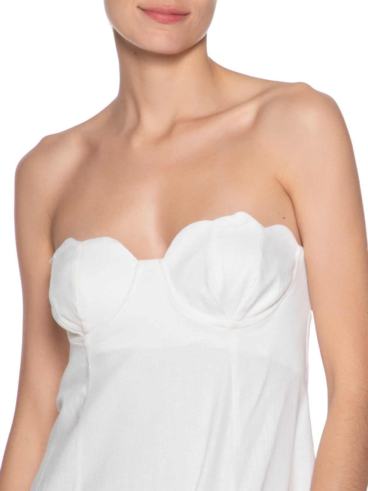 Vestido Midi Meia Taça Off White Farm