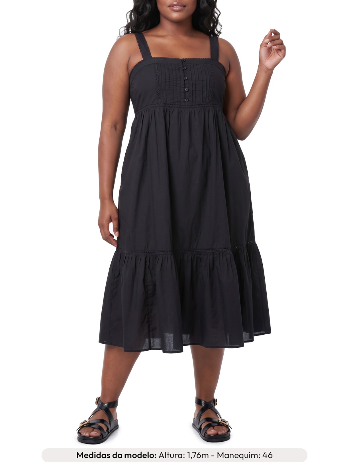 Vestido Midi Mimi Sl Preto Levi's