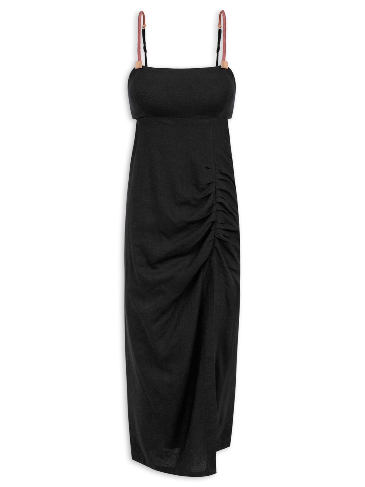 Vestido Midi Mira Detalhe - Preto