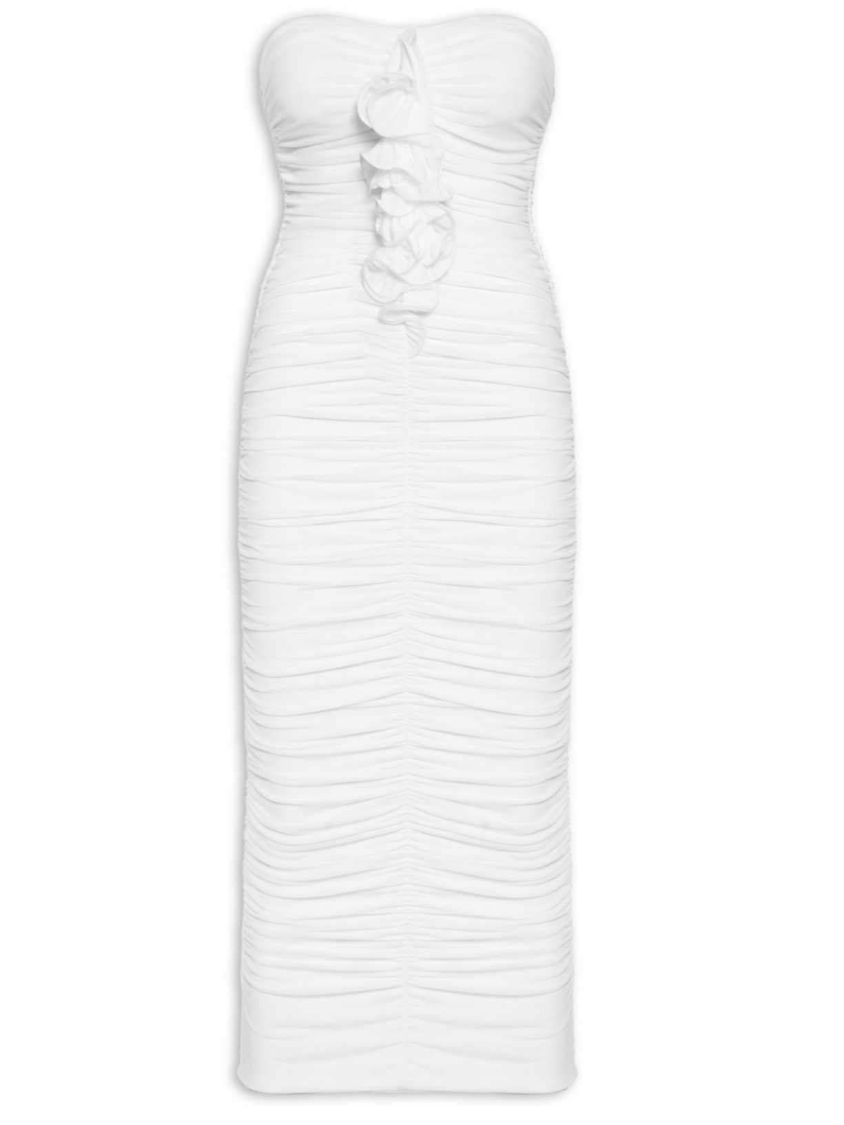 Vestido Midi Miranda Drapeado - Branco