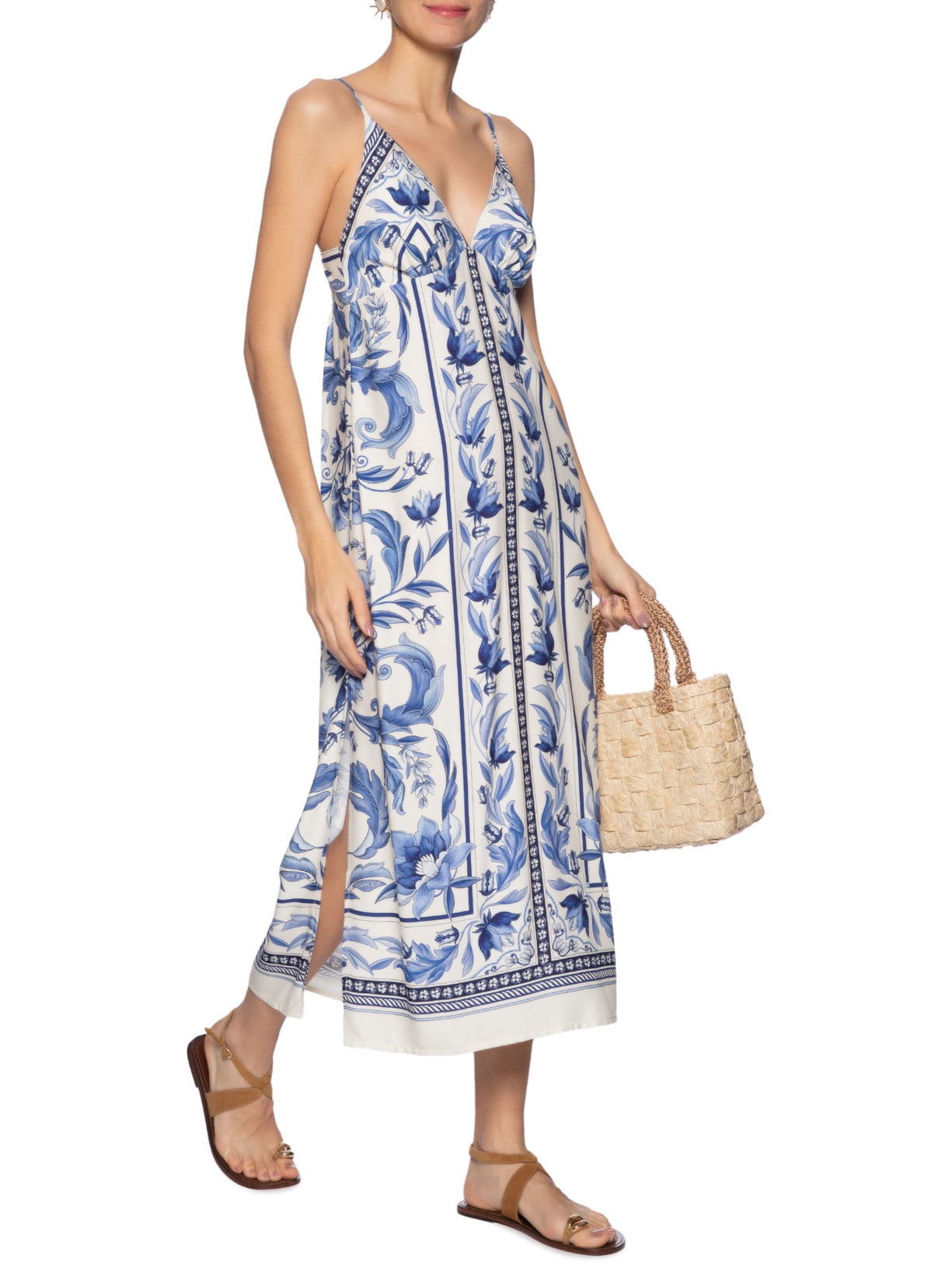 Vestido Midi Natalia Branco Farm