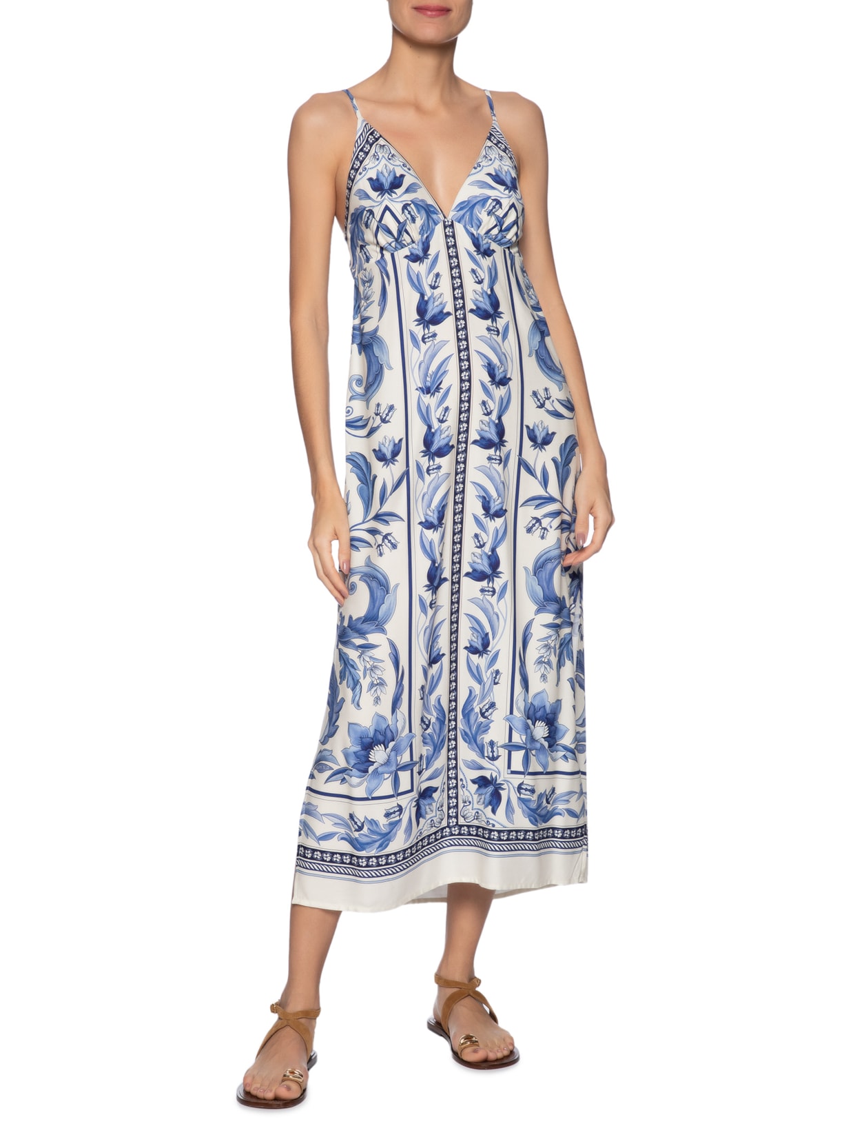 Vestido Midi Natalia Branco Farm