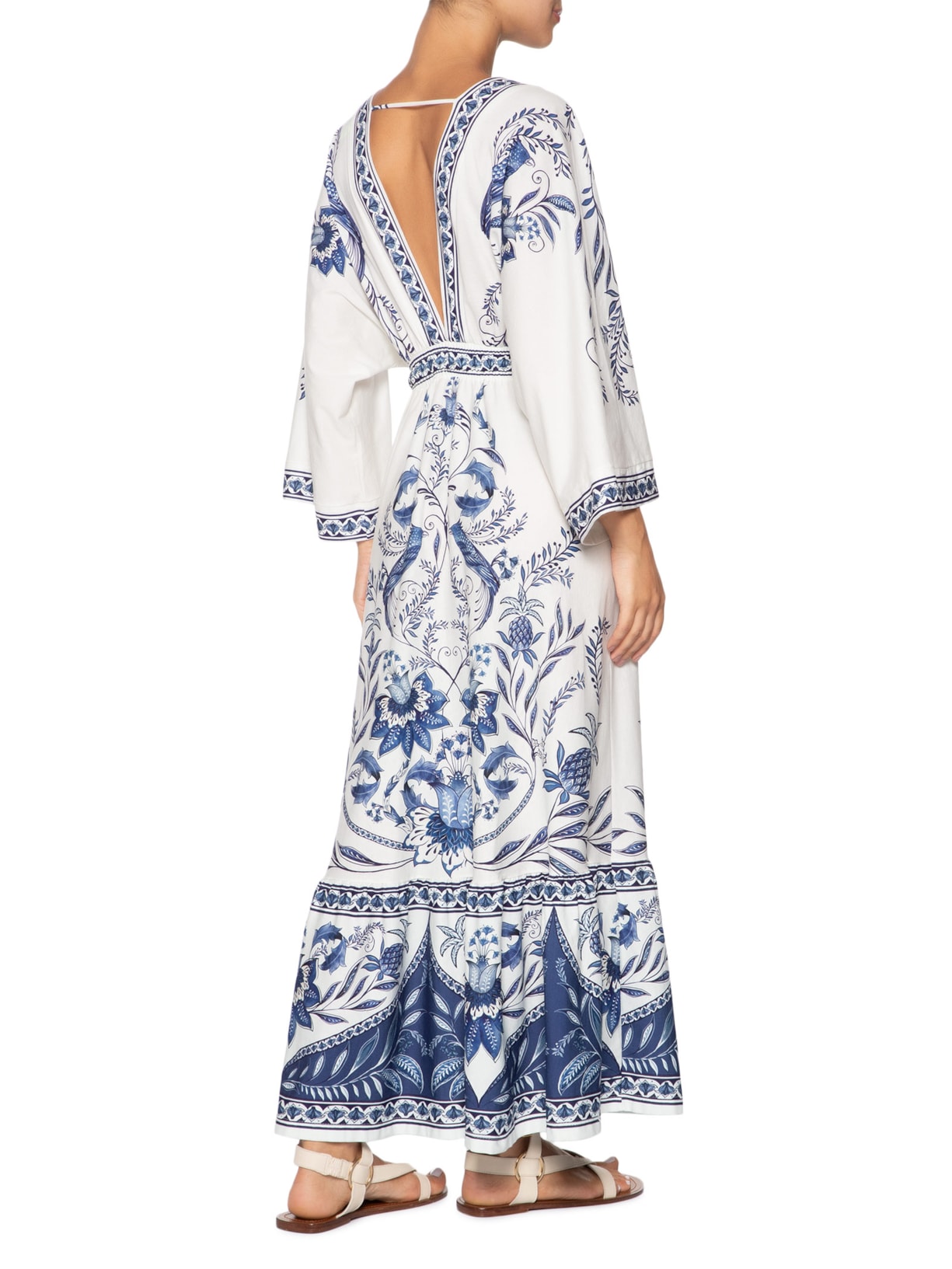 Vestido Midi Nina Branco Farm