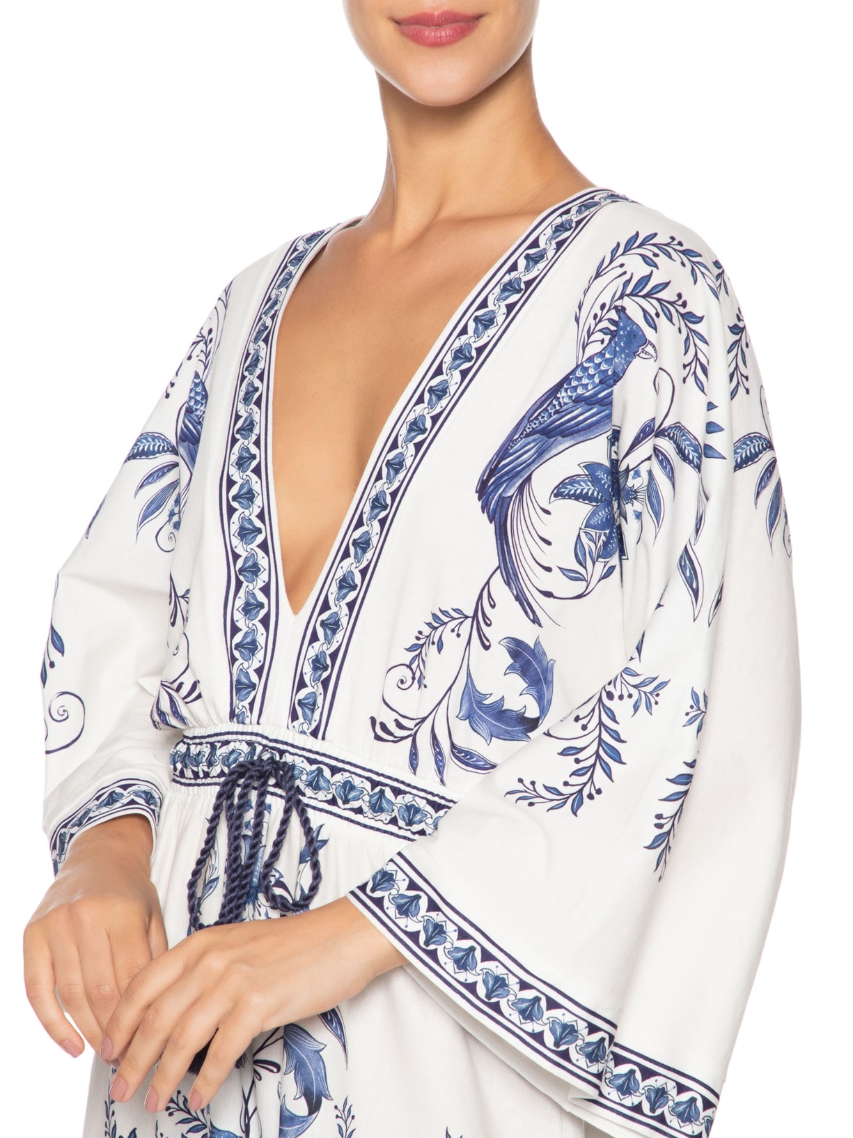 Vestido Midi Nina Branco Farm