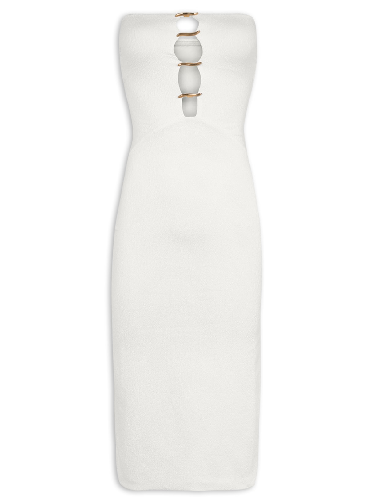 Vestido Midi Noel Detalhe - Branco