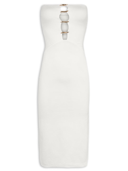 Vestido Midi Noel Detalhe - Branco