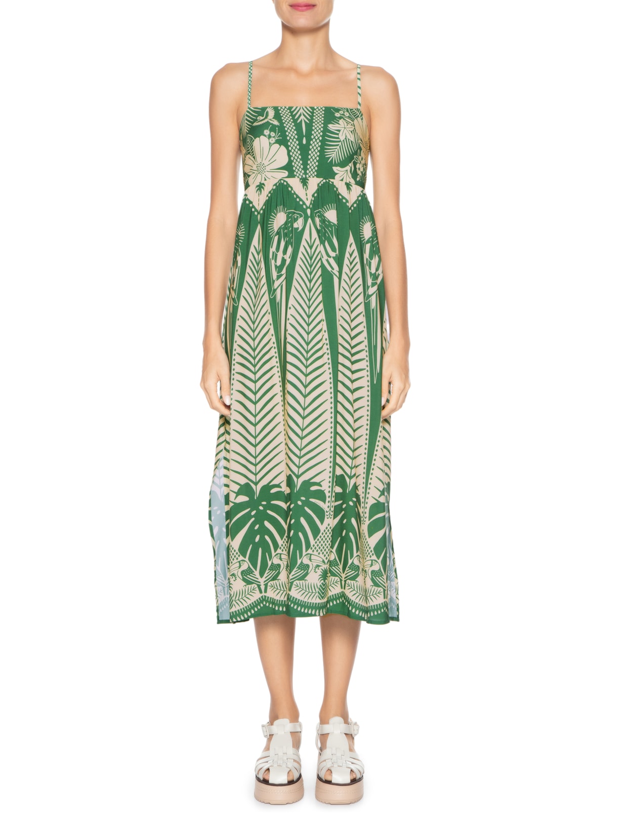Vestido Midi Noite Das Araras Verde Farm