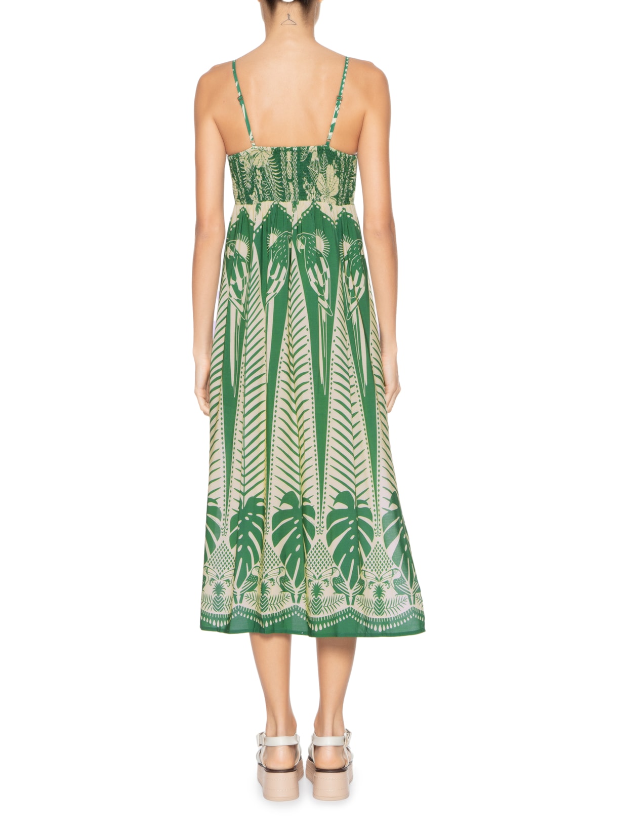 Vestido Midi Noite Das Araras Verde Farm