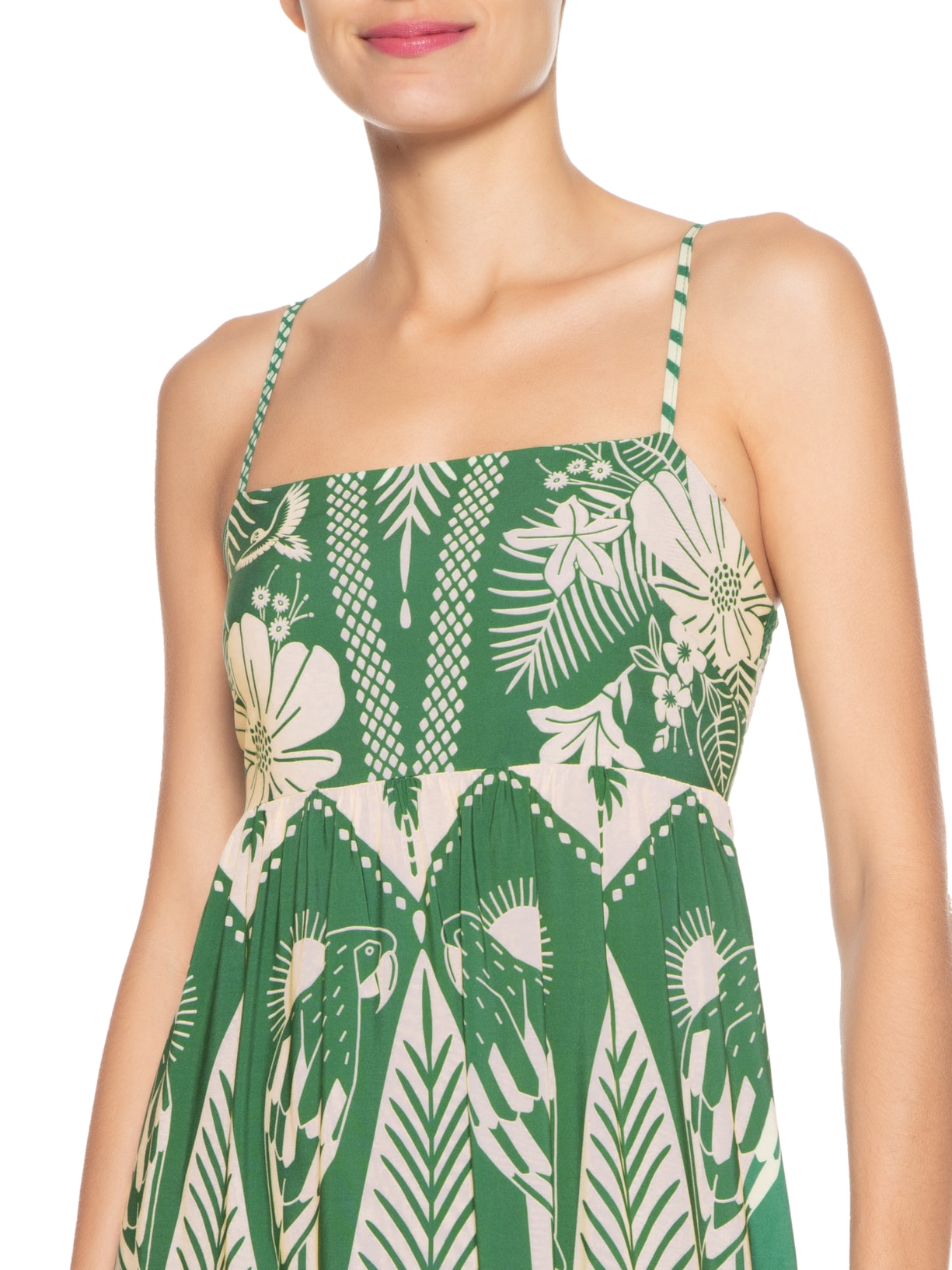 Vestido Midi Noite Das Araras Verde Farm