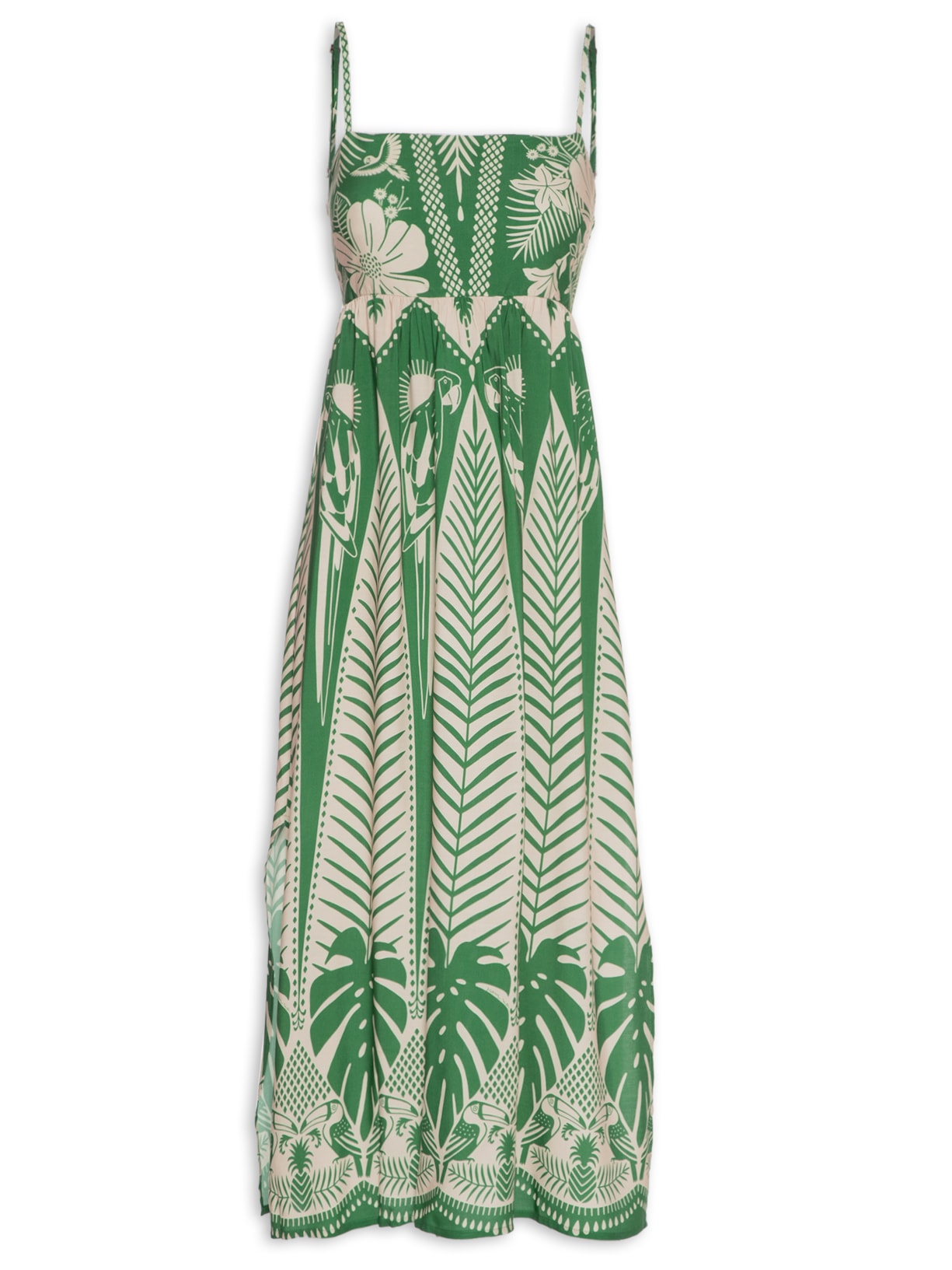 Vestido Midi Noite Das Araras - Verde