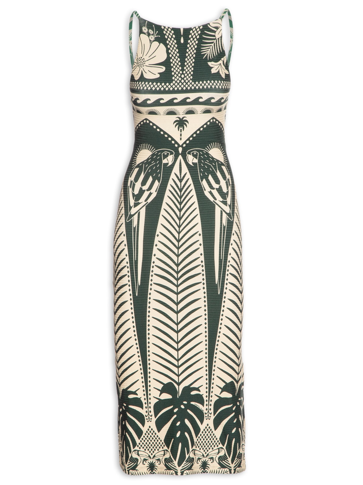 Vestido Midi Noite Das Araras - Verde