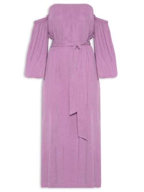 Vestido Midi Ombro A Ombro - Roxo