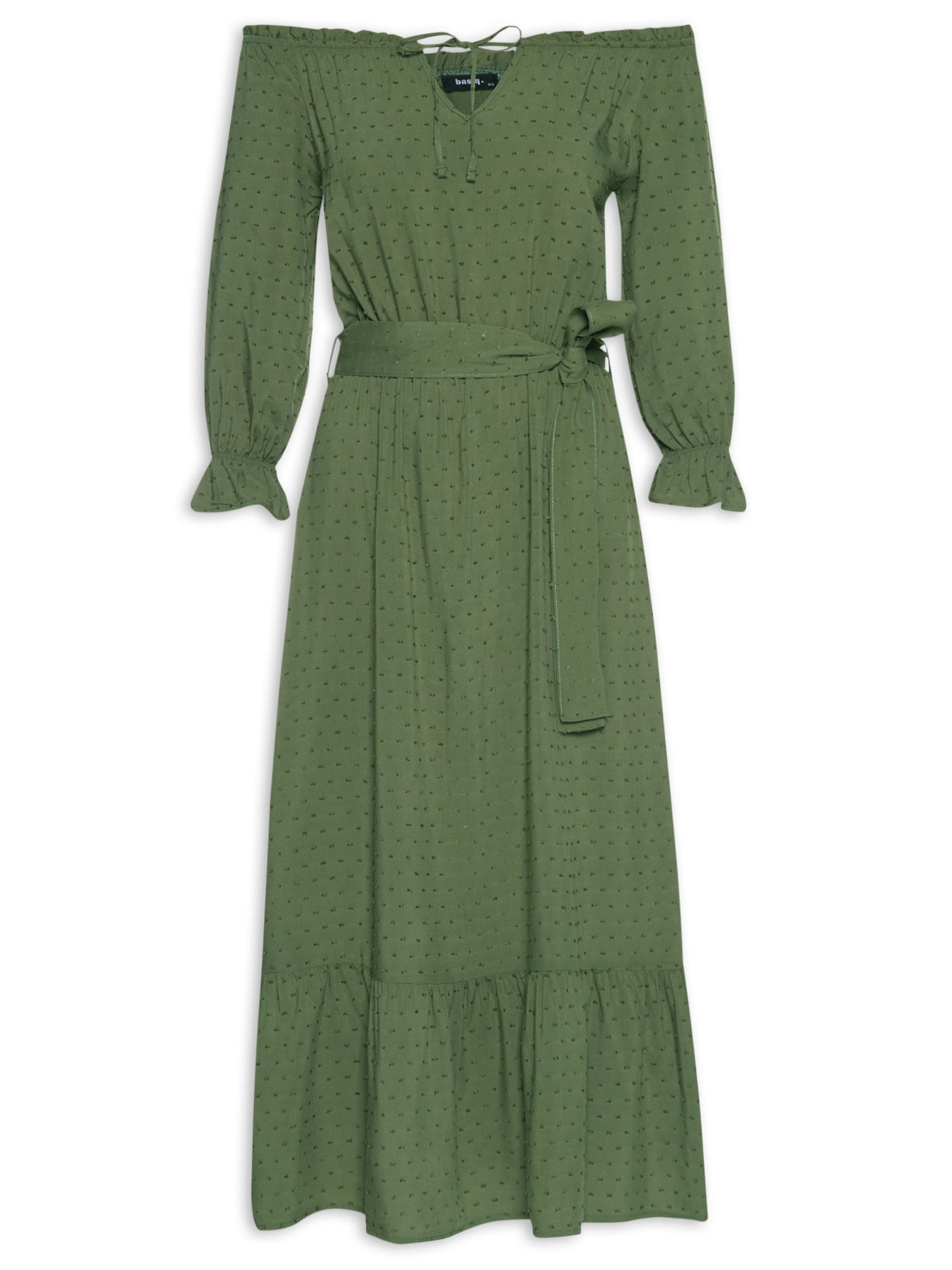 Vestido Midi Ombro a Ombro - Verde