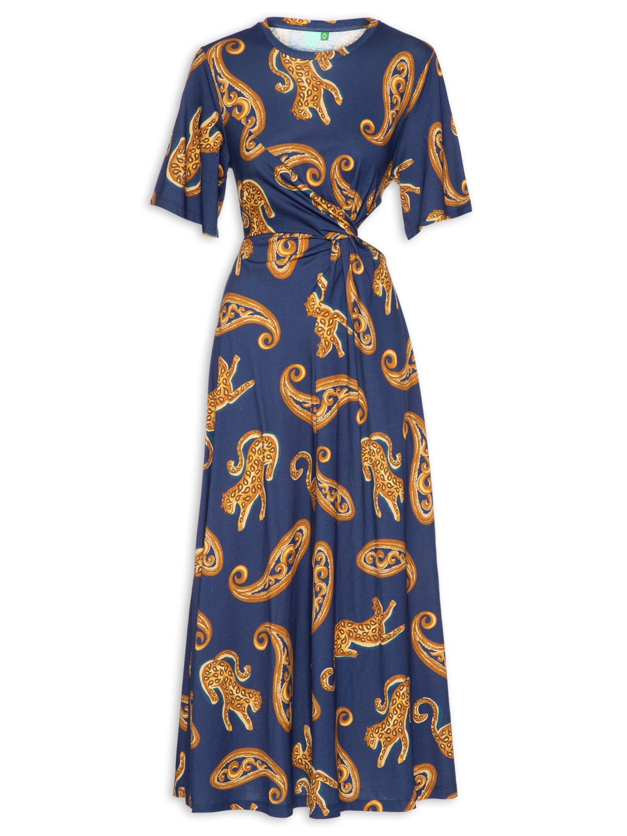 Vestido Midi Onça De Ouro - Azul