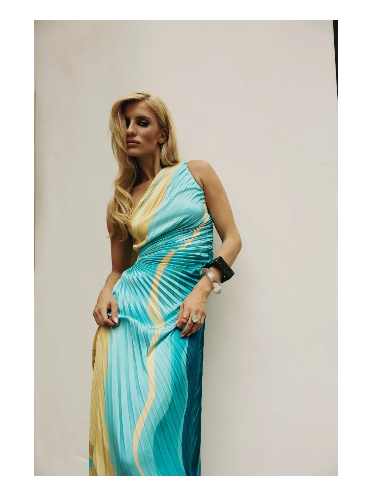 Vestido Midi Ondas Mareh Amarelo Shop Ginger