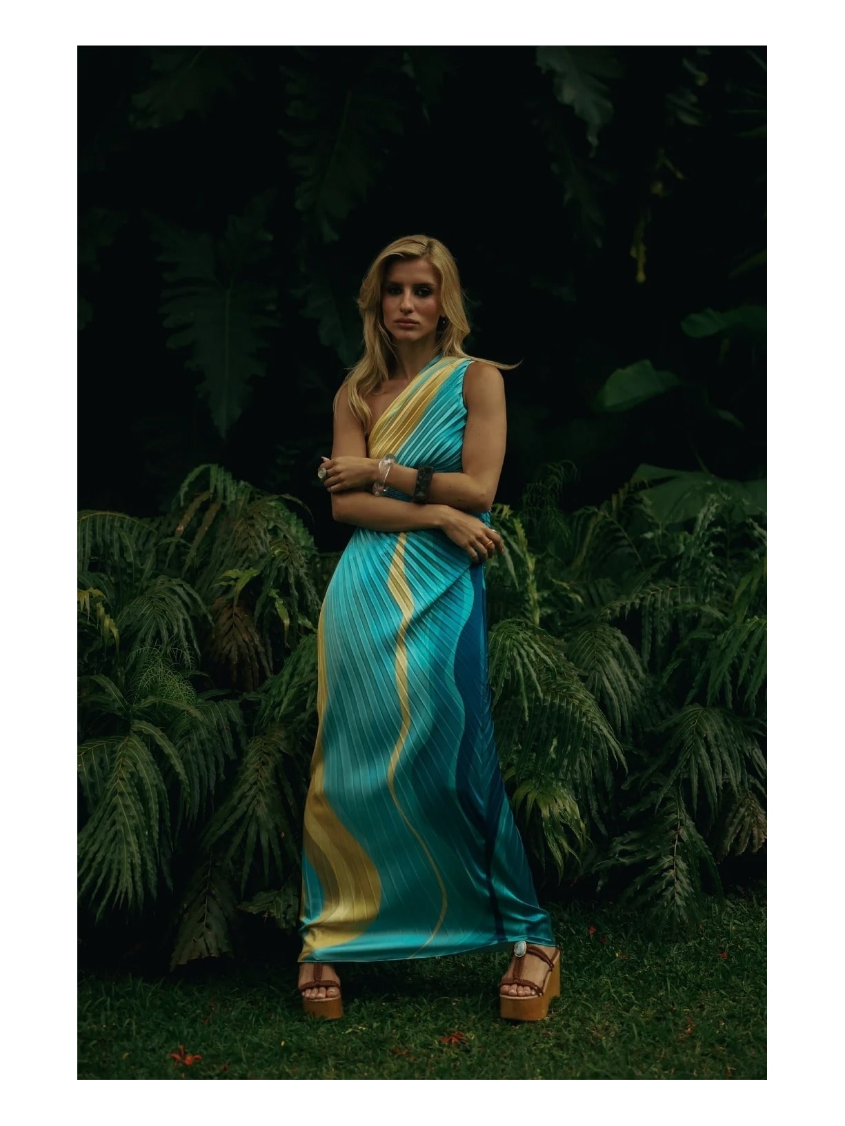 Vestido Midi Ondas Mareh Amarelo Shop Ginger