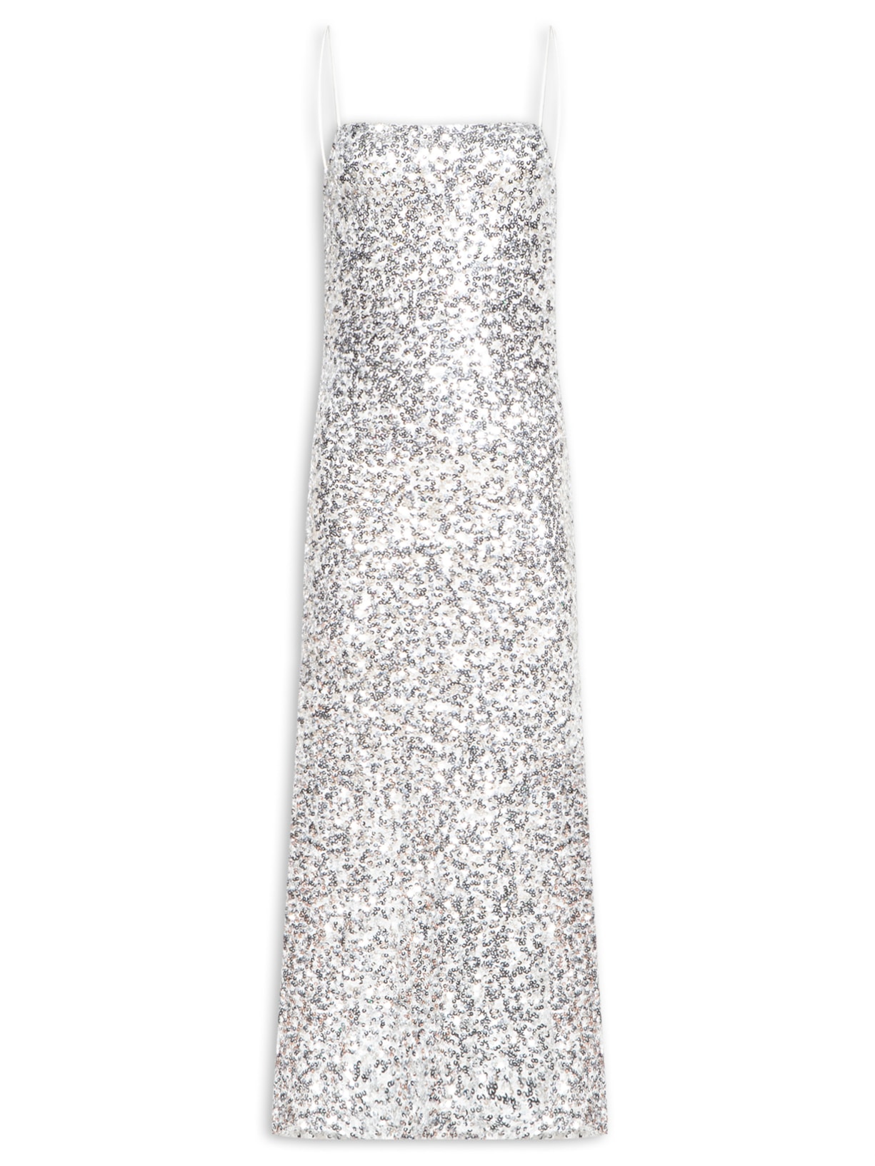 Vestido Midi Paetê - Prateado