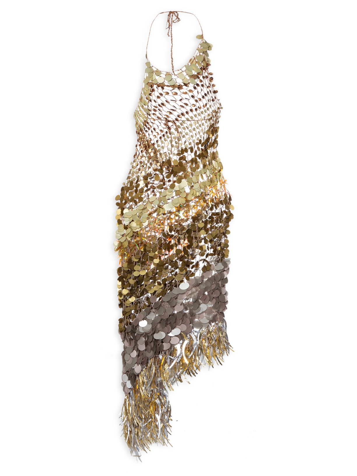 Vestido Midi Paetês Dourado Gustavo Silvestre