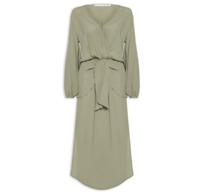Vestido Midi Pala Faixa - Verde