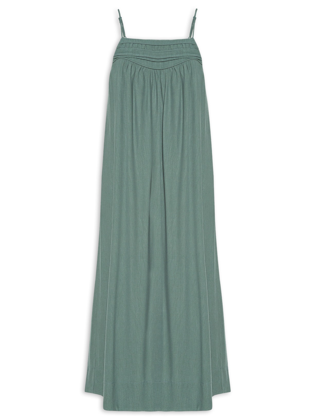 Vestido Midi Pala Pregas - Verde