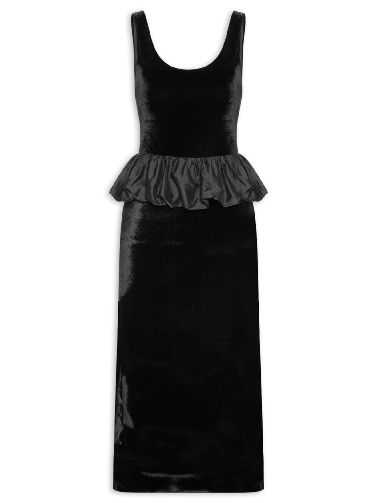 Vestido Midi Pamela Veludo - Preto