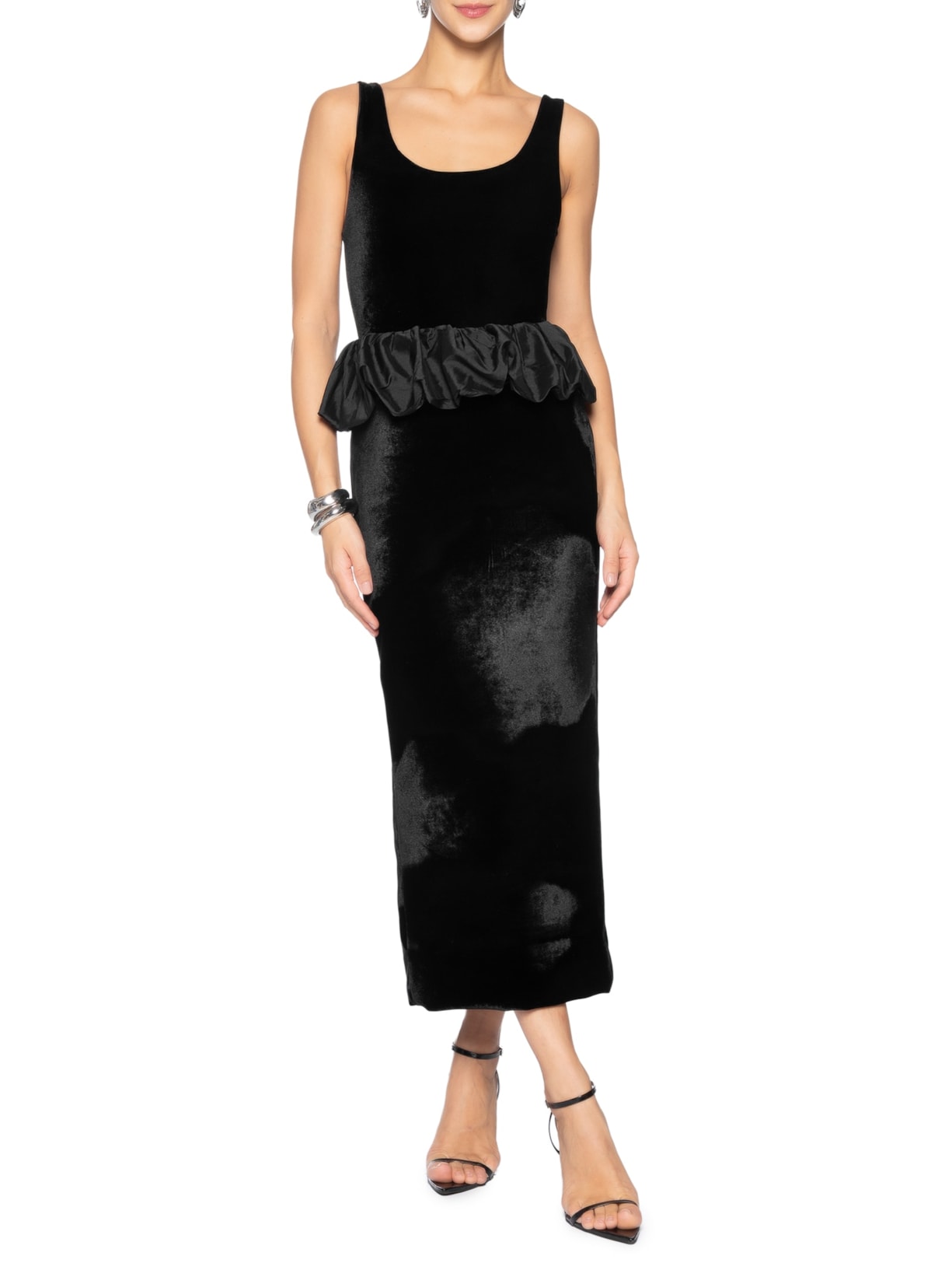 Vestido Midi Pamela Veludo Preto Fabulous Agilitá
